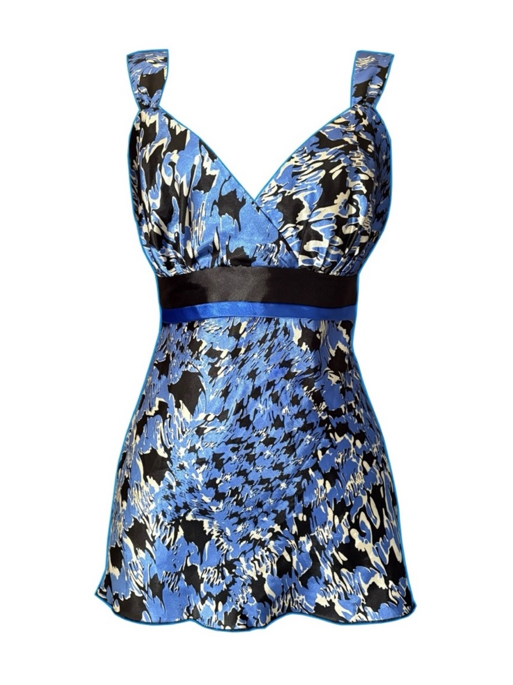 BCX Y2K Blue Black Abstract Tank Top